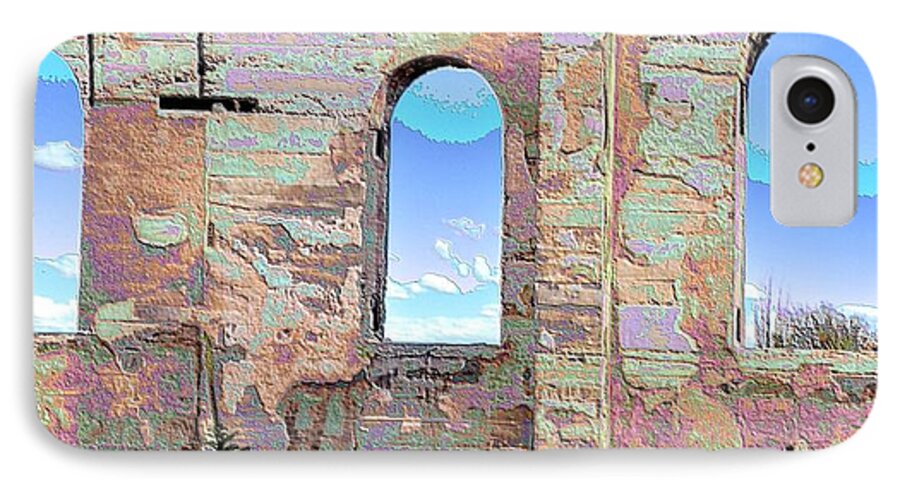 Ruins iPhone 7 Case featuring the photograph Three windows by Jacqui Binford-Bell