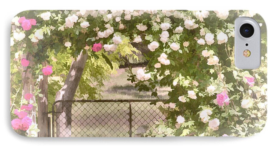 Roses iPhone 7 Case featuring the photograph Through the Rose Arbor by Elaine Teague