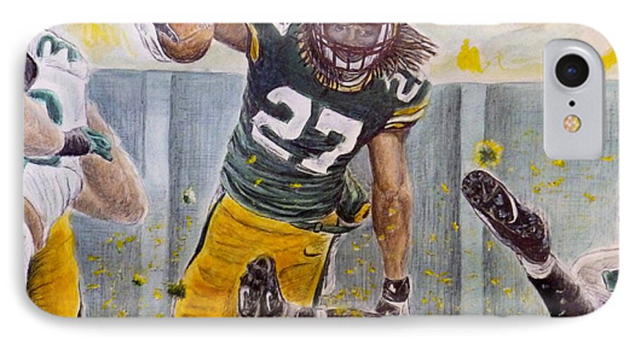 Packers iPhone 7 Case featuring the painting Thunder by Dan Wagner