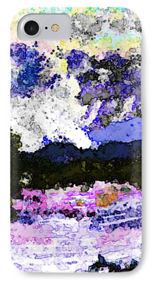 Landscape iPhone 7 Case featuring the digital art Tierra Amarilla Storm Sketch I by Anastasia Savage Ealy