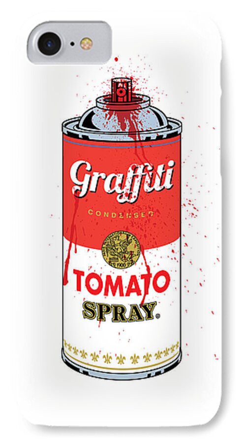 Gary Grayson iPhone 7 Case featuring the digital art Tomato Spray Can by Gary Grayson