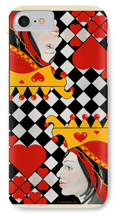 Portrait iPhone 7 Case featuring the painting Topsy-Turvy Queen by Carol Jacobs