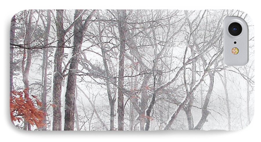 Nature iPhone 7 Case featuring the photograph Touch of Fall in Winter Fog by Pamela Hyde Wilson