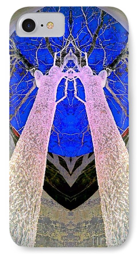 Silo iPhone 7 Case featuring the photograph Trees in Silo by Karen Newell