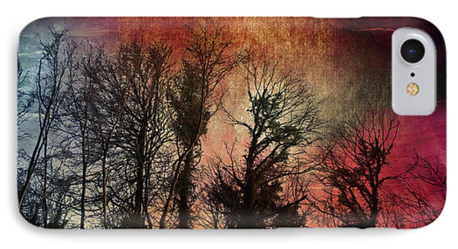 Trees iPhone 7 Case featuring the digital art Trees No.7 by No Alphabet