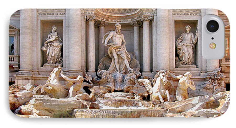 Trevi Fountain iPhone 7 Case featuring the photograph 3 Coins Trevi. Rome by Jennie Breeze