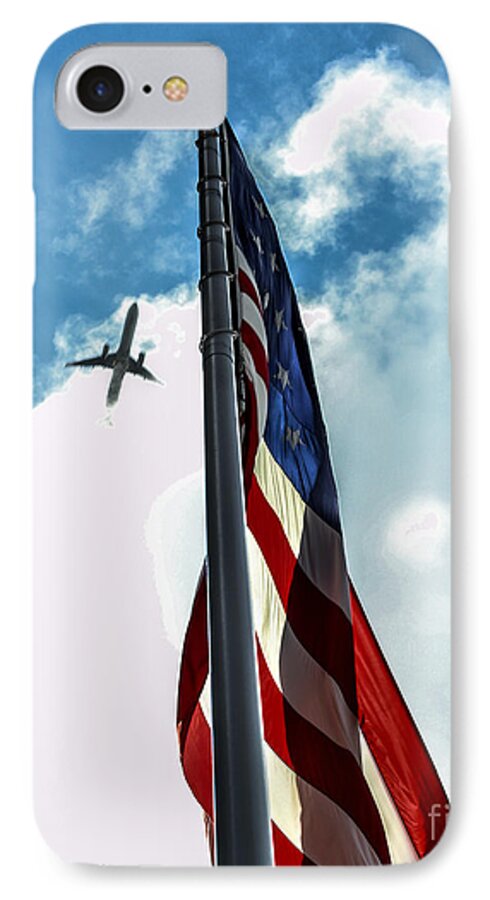 American Flag iPhone 7 Case featuring the photograph Tribute to the Day America Stood Still by Rene Triay FineArt Photos