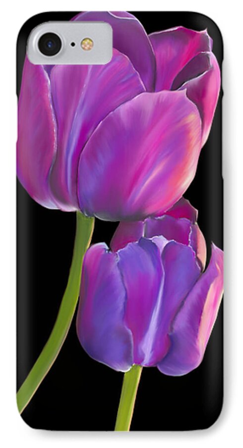 Tulip iPhone 7 Case featuring the painting Tulips 2 by Laura Bell
