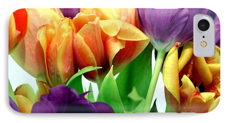 Tulips iPhone 7 Case featuring the photograph Tulips Bouquet by Karen Nicholson
