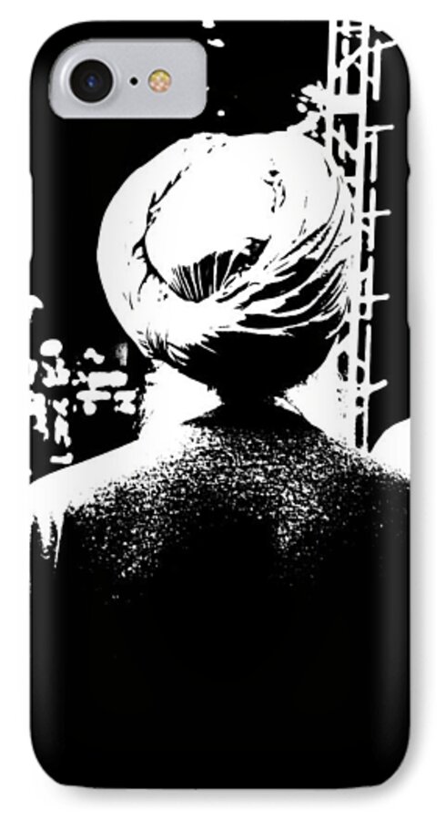 Man Photograph iPhone 7 Case featuring the photograph Turbante Blanco y Negro by Ricardo Dominguez