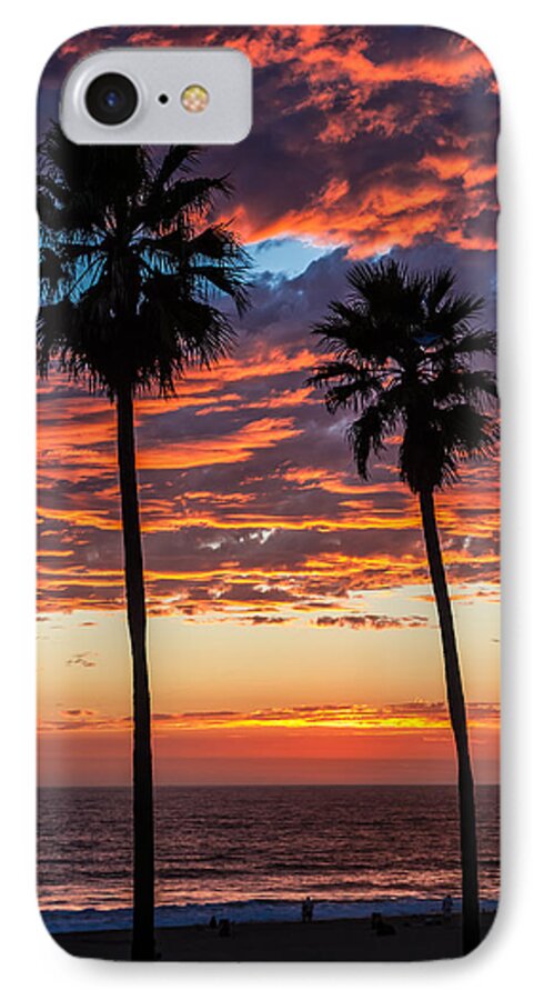 Sunset iPhone 7 Case featuring the photograph Twin Palms by April Reppucci