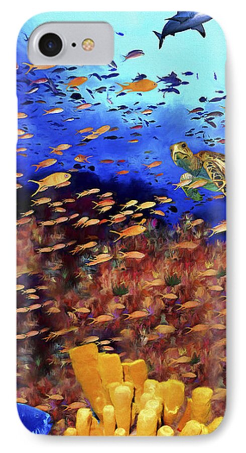 Bahamas iPhone 7 Case featuring the painting Underwater Wonderland by David Wagner