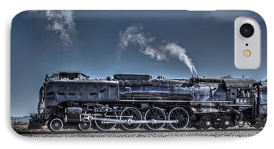 Steam Engine iPhone 7 Case featuring the digital art Union Pacific 844 by Photographic Art by Russel Ray Photos