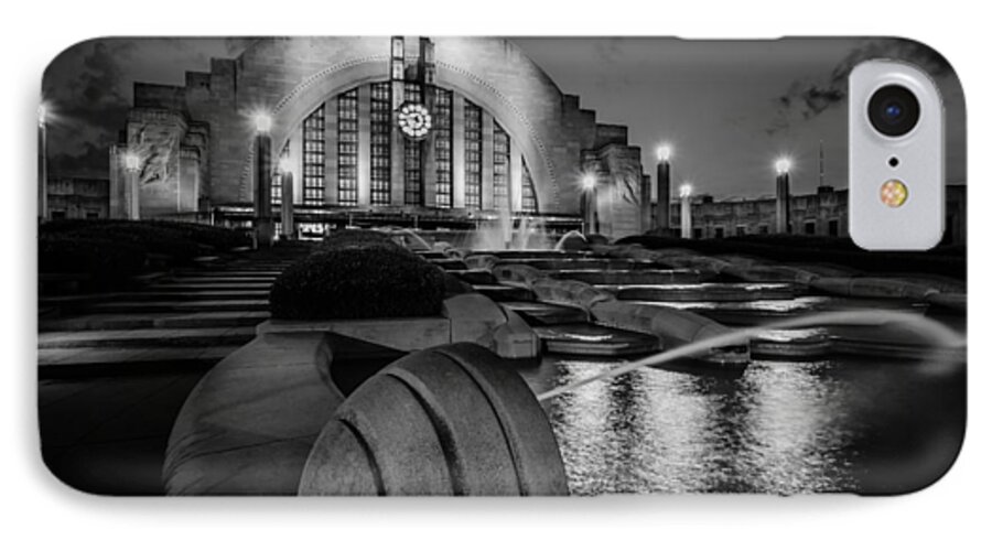 Union iPhone 7 Case featuring the photograph Union Terminal at Night by Keith Allen