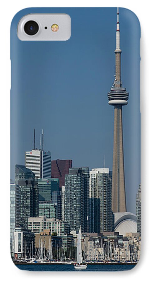 Georgia Mizuleva iPhone 7 Case featuring the photograph Up Close and Personal - CN Tower Toronto Harbor and Skyline From a Boat by Georgia Mizuleva