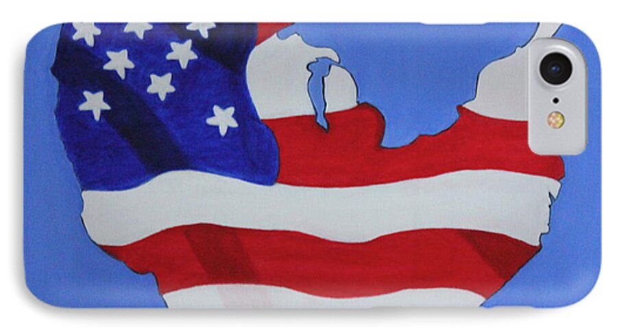 All Products iPhone 7 Case featuring the painting Us Flag by Lorna Maza