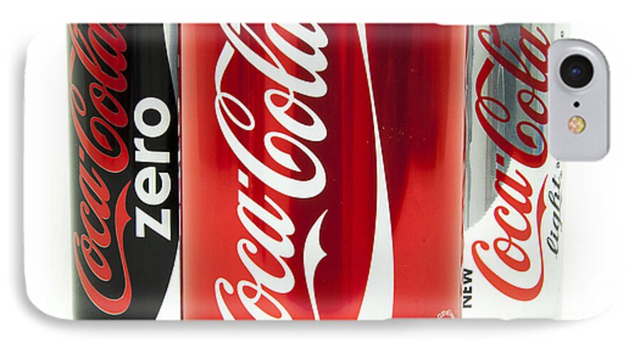 Can iPhone 7 Case featuring the photograph Various Coke Cola Cans by Antony McAulay