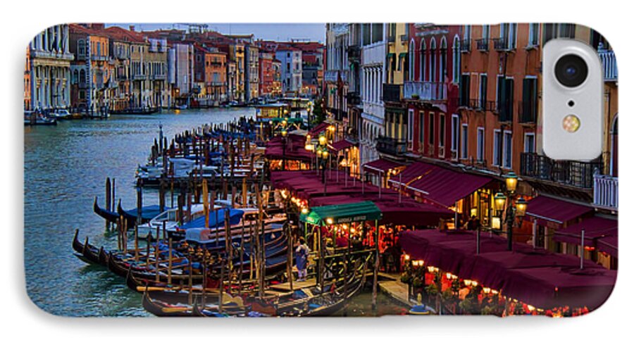 Gondola iPhone 7 Case featuring the photograph Venetian Grand Canal at Dusk by David Smith