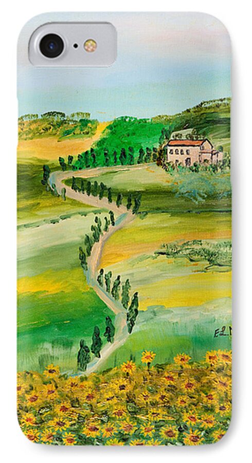 Loredana Messina iPhone 7 Case featuring the painting Verde Sentiero by Loredana Messina