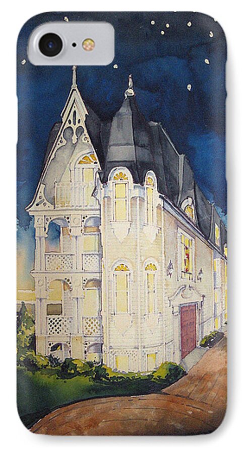 Victorian Building Paintings iPhone 7 Case featuring the painting The Victorian Apartment Building by RjFxx. Original Watercolor Painting. by RjFxx at beautifullart com Friedenthal