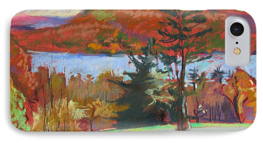 Lake iPhone 7 Case featuring the painting View Of The Lake by Linda Novick