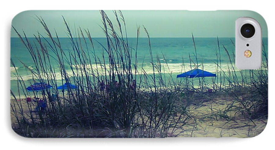 Beach iPhone 7 Case featuring the photograph View Thru the Beach Grass by Cathy Lindsey