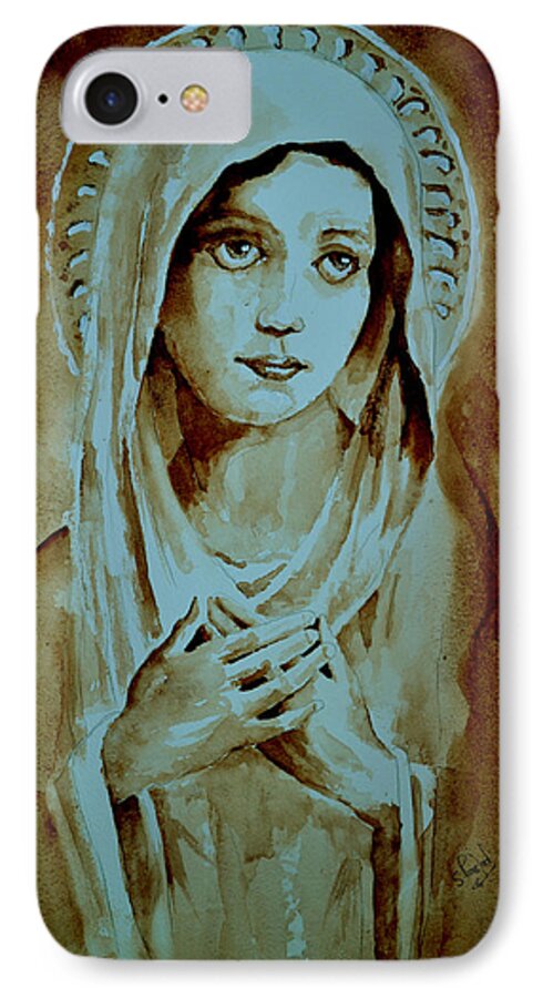 Religion iPhone 7 Case featuring the painting Virgin Mary by Steven Ponsford
