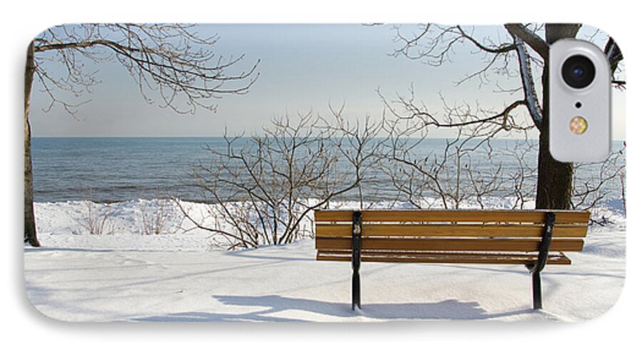 Bench iPhone 7 Case featuring the photograph Waiting For Spring by Laurel Best