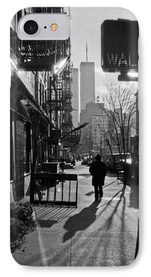 Manhattan iPhone 7 Case featuring the photograph Walk Manhattan 1980s by Gary Eason