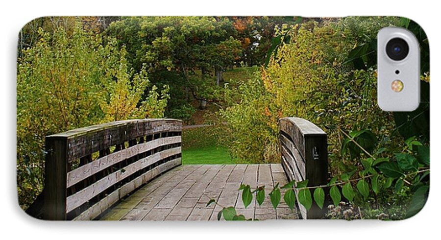 Woodland iPhone 7 Case featuring the photograph Walking Bridge by Bruce Bley