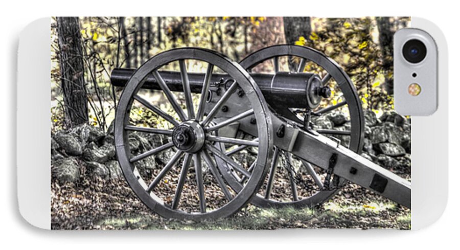 Civil War iPhone 7 Case featuring the photograph War Thunder - The Albemarle VA Artillery Wyatt's Battery-B1 West Confederate Ave Gettysburg by Michael Mazaika