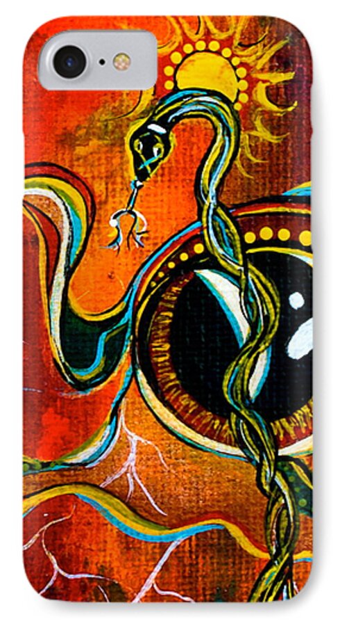 Third Eye Painting iPhone 7 Case featuring the painting Warrior Spirit Eye by Deborha Kerr