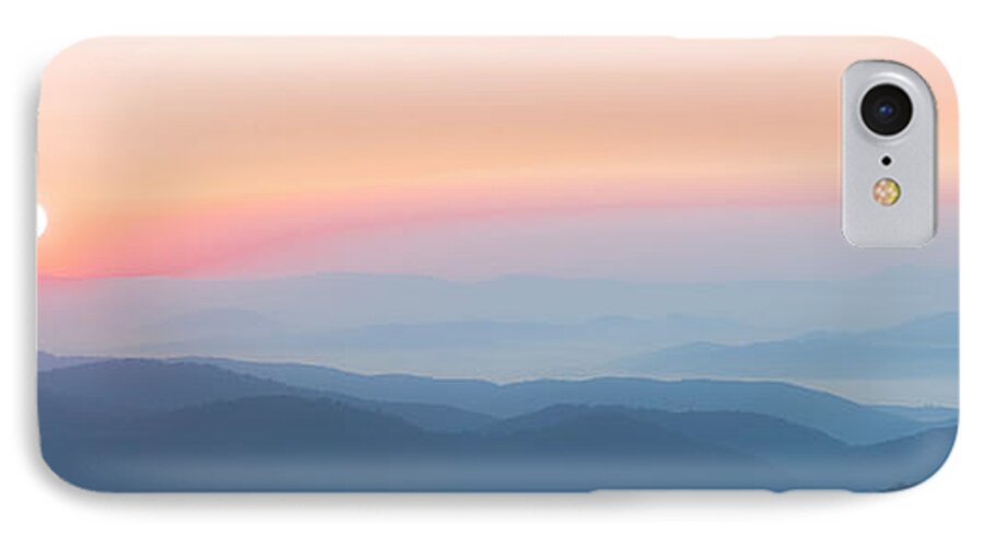 Sunrise iPhone 7 Case featuring the photograph Watercolor Sunrise In The Blue Ridge Mountains by Jo Ann Tomaselli