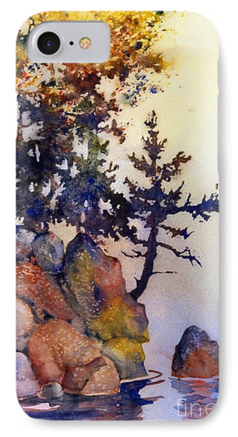 Water's Edge iPhone 7 Case featuring the painting Water's Edge by Teresa Ascone