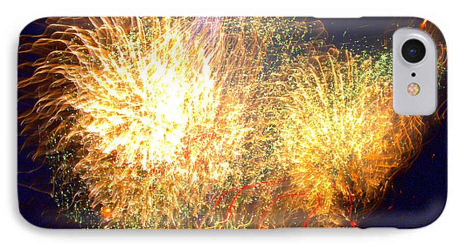 Firework iPhone 7 Case featuring the photograph We Can't Stop the Fire by Tim Leung