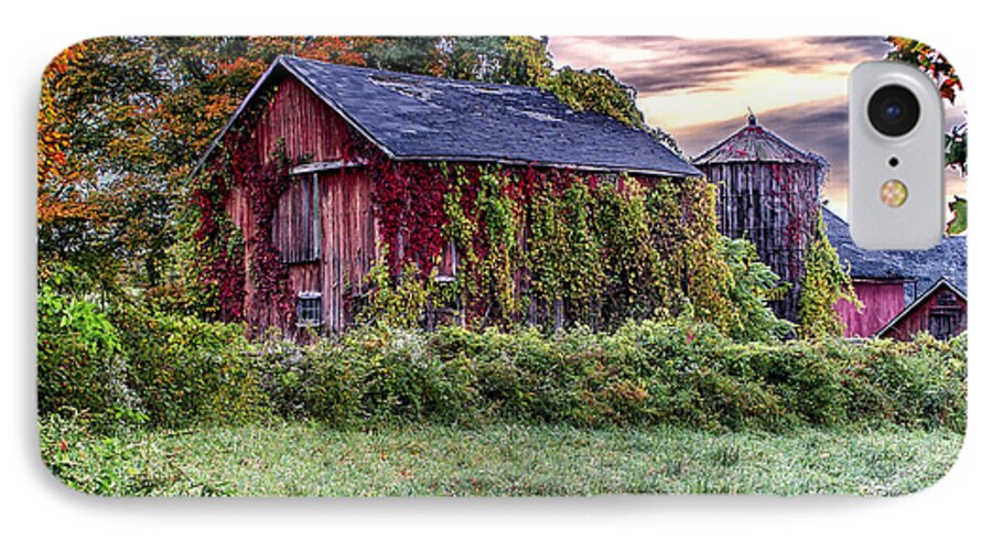 Red Barn iPhone 7 Case featuring the photograph Weathered Connecticut Barn by John Vose
