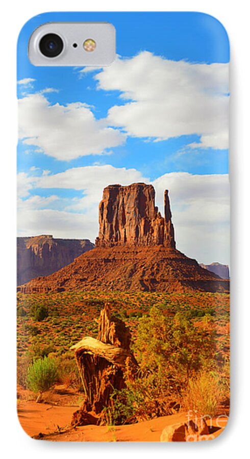 Monument Valley iPhone 7 Case featuring the photograph West Mitten at Monument Valley by Debra Thompson