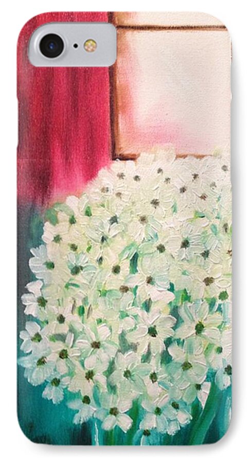 Flowers iPhone 7 Case featuring the painting White Flowers by Brindha Naveen