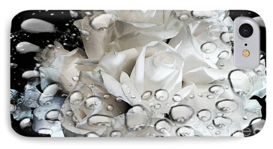 White Roses iPhone 7 Case featuring the digital art White Roses by Michelle Frizzell-Thompson