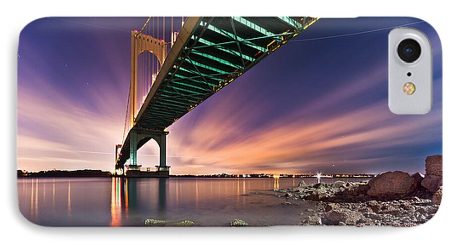 Horizontal iPhone 7 Case featuring the photograph Whitestone Bridge by Mihai Andritoiu