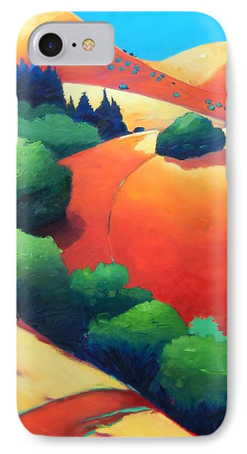 Landscape iPhone 7 Case featuring the painting Windy Hill Trip Panel 1 by Gary Coleman