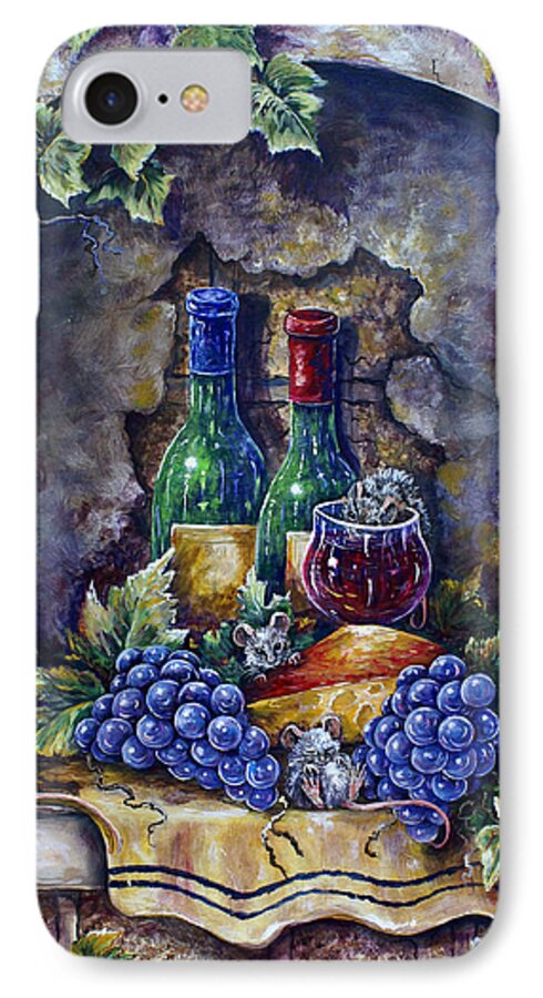 Wine iPhone 7 Case featuring the painting Wine and Cheese Social by Gail Butler