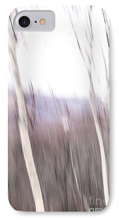Winter iPhone 7 Case featuring the digital art Winter Birches Tryptich 3 by Susan Cole Kelly Impressions