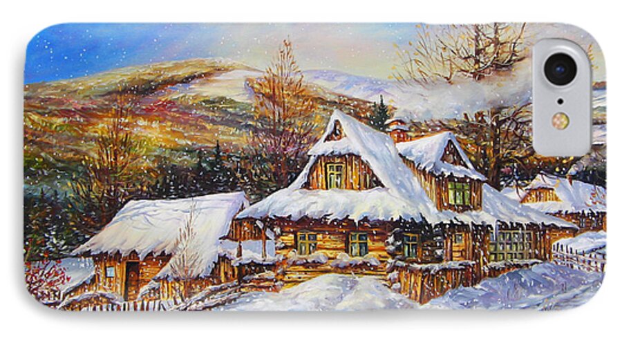 Dariusz Orszulik iPhone 7 Case featuring the painting Winter by Dariusz Orszulik