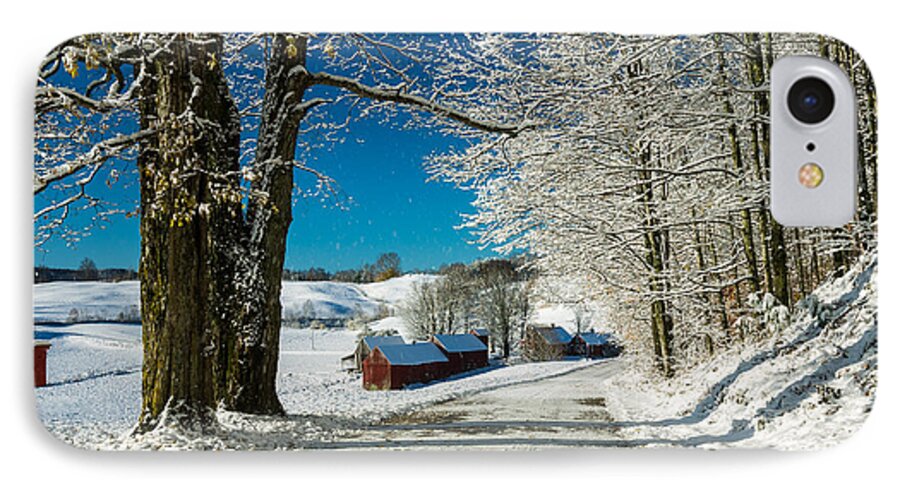 Barn iPhone 7 Case featuring the photograph Winter in Vermont by Edward Fielding
