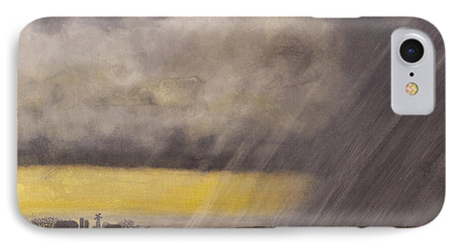 Storm Clouds iPhone 7 Case featuring the painting Winter Rain by Jack Malloch