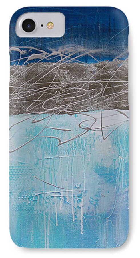 Abstract iPhone 7 Case featuring the painting Winter Snow #2 by Lauren Petit