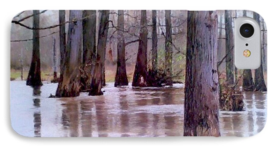 River iPhone 7 Case featuring the painting Wolf River near Moscow Tennessee by Mike DeWitt