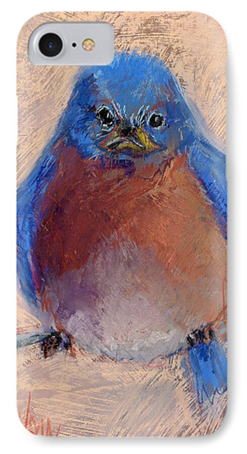 Bluebird iPhone 7 Case featuring the pastel Wonder Bird by Billie Colson