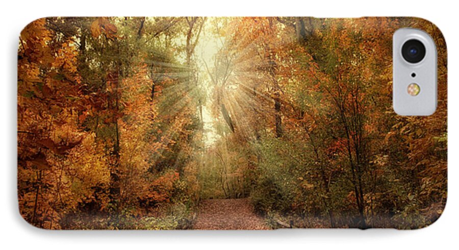 Autumn iPhone 7 Case featuring the photograph Woodland Light by Jessica Jenney